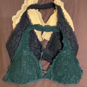 Set of 3 Halter-Neck Style Bralettes